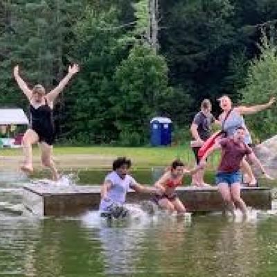 Swimming at camp