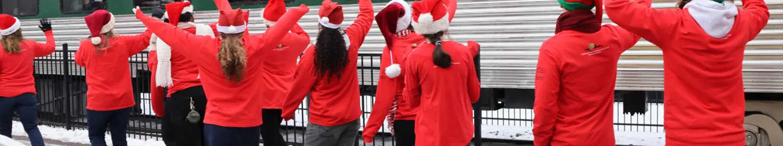Elves greeting the train